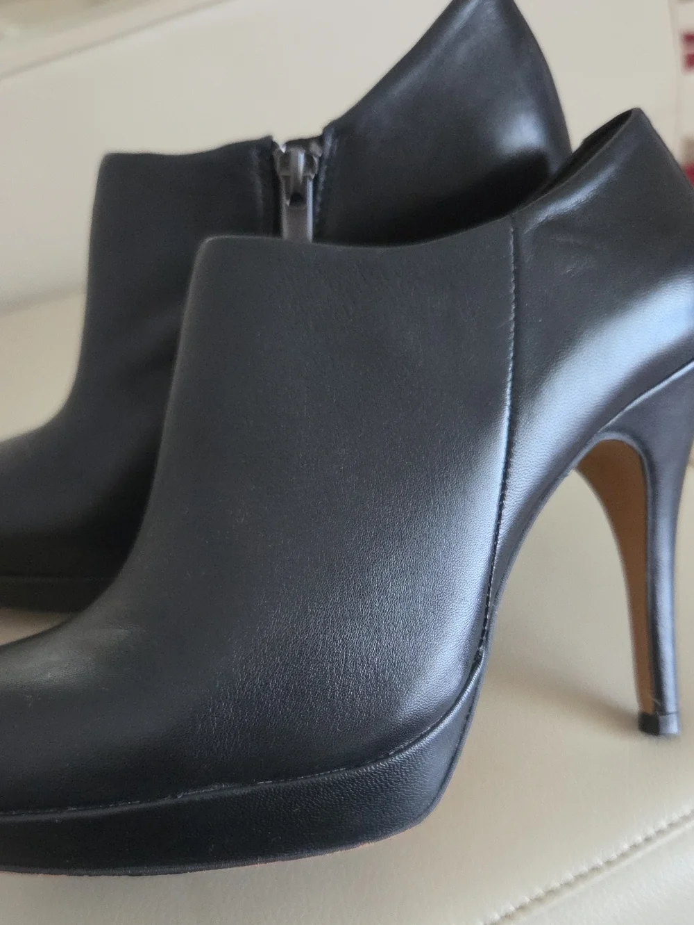 Classic Black Leather Women's High-Heel Ankle Booties